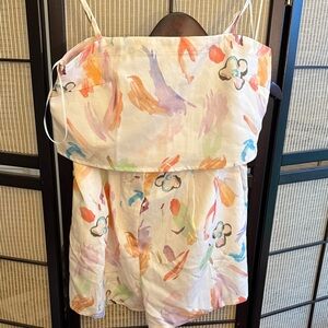 Colorful Floral Print Shorts Set